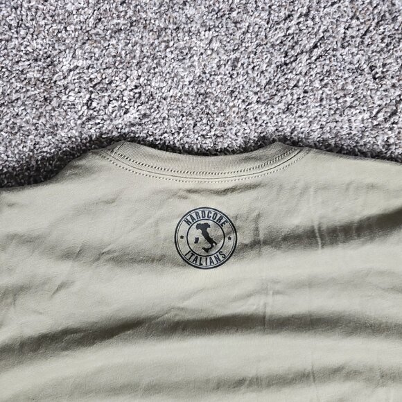 NWT Hardcore Italians Olive Green Size Medium Short Sleeve Double Sided Shirt - Picture 8 of 8